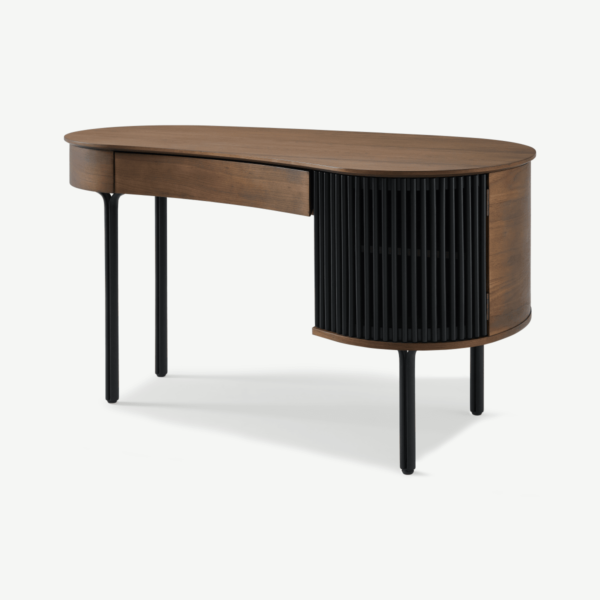 Zaragoza Desk, Walnut & Charcoal Black