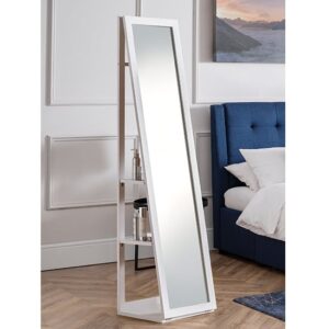 Fanning Storage Dressing Cheval Mirror In White