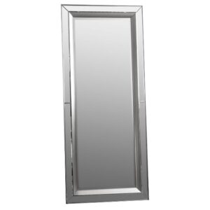 Madrina Rectangular Leaner Mirror In Silver Frame