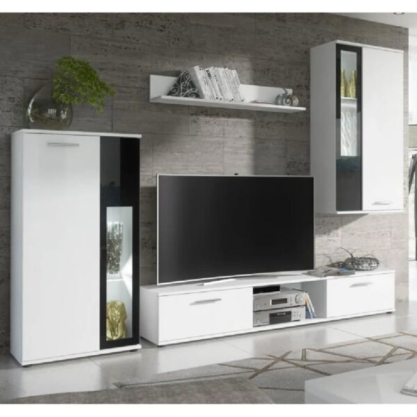 Welch Wooden Entertainment Unit In White And Black